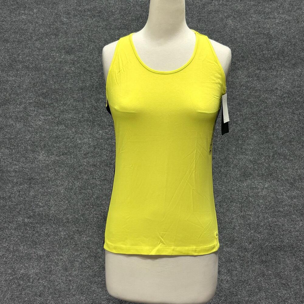 Lauren Ralph Lauren Tank Top Womens PM Yellow Black Colorblock Active Stretch
